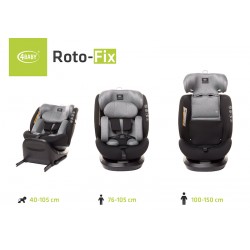 4Baby Roto-fix i-size - Fotelik samochodowy 40-150 CM | GREY