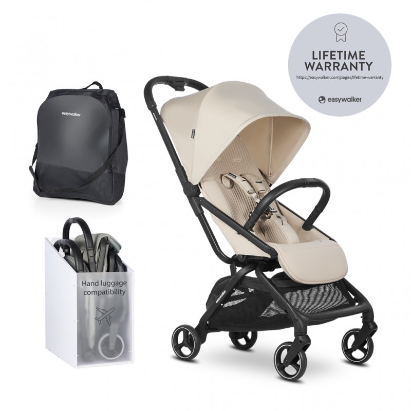 Easywalker Rockey S - Kompaktowy wózek spacerowy | BRIGHT TAUPE