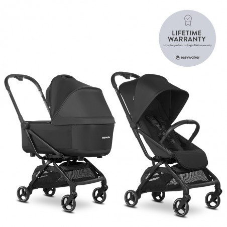 Easywalker Rockey S - Wózek głęboko-spacerowy | PURE BLACK