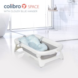 Colibro Space - Wanienka składana z leżaczkiem i termometrem | CLOUDY BLUE