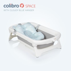 Colibro Space - Wanienka składana z leżaczkiem i termometrem | CLOUDY BLUE