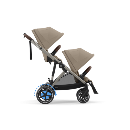 Cybex e-Gazelle S - Wózek spacerowy dla bliźniąt | ALMOND BEIGE