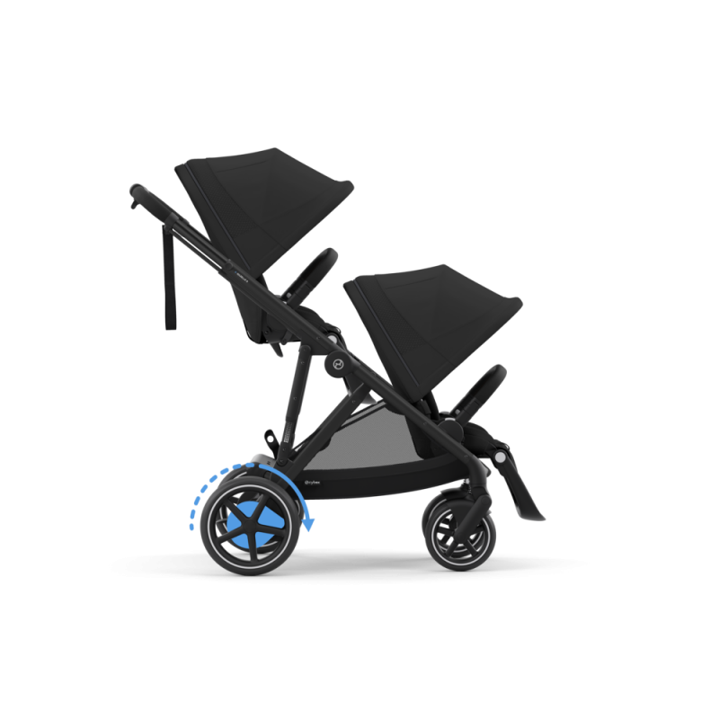 Cybex e-Gazelle S - Wózek spacerowy dla bliźniąt | MOON BLACK