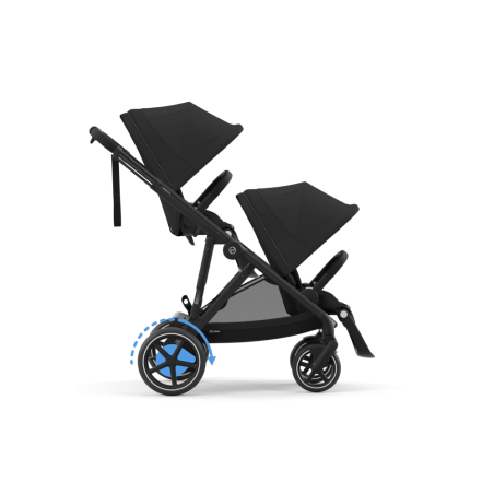 Cybex e-Gazelle S - Wózek spacerowy dla bliźniąt | MOON BLACK