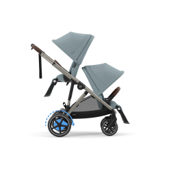 Cybex e-Gazelle S - Wózek spacerowy dla bliźniąt | STORMY BLUE