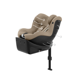 Cybex Sirona Gi i-Size - Obrotowy fotelik samochodowy 61-105 CM | PLUS ALMOND BEIGE ****ADAC