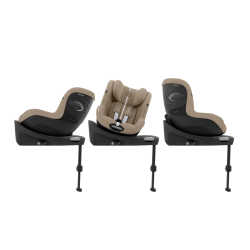 Cybex Sirona G - Obrotowy fotelik samochodowy 61-105 CM | zestaw z bazą | PLUS ALMOND BEIGE ****ADAC