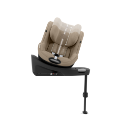 Cybex Sirona G - Obrotowy fotelik samochodowy 61-105 CM | zestaw z bazą | PLUS ALMOND BEIGE ****ADAC