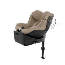 Cybex Sirona G - Obrotowy fotelik samochodowy 61-105 CM | zestaw z bazą | PLUS ALMOND BEIGE ****ADAC