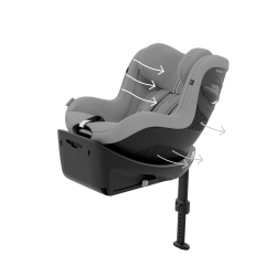 Cybex Sirona G - Obrotowy fotelik samochodowy 61-105 CM | zestaw z bazą | PLUS STONE GREY ****ADAC