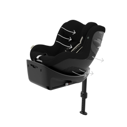 Cybex Sirona G - Obrotowy fotelik samochodowy 61-105 CM | zestaw z bazą | PLUS MOON BLACK ****ADAC