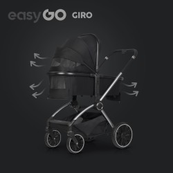 EasyGo Giro - Wózek Głęboko-Spacerowy | zestaw 2w1 | EBONY BLACK