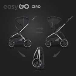 EasyGo Giro - Wózek Głęboko-Spacerowy | zestaw 2w1 | EBONY BLACK