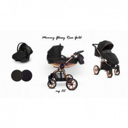 BabyActive Mommy Glossy - Wózek Głęboko-Spacerowy | zestaw 3w1 | ROSE GOLD