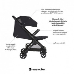 Easywalker Jackey - Kompaktowy wózek spacerowy | SHADOW BLACK