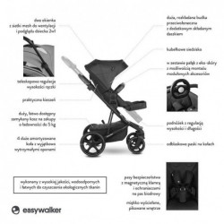 Easywalker Harvey 3 Premium - Wózek Głęboko-Spacerowy | zestaw 2w1 | DIAMOND GREY