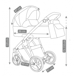 Camarelo Previo - Wózek Głęboko-Spacerowy | zestaw 2w1 | PR-6