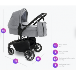 Baby Design Zoy - Wózek Głęboko-Spacerowy | zestaw 2w1 | 03 NAVY