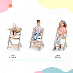 Kinderkraft Enock + poduszka - Krzesełko do karmienia | GREY