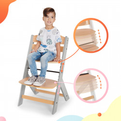 Kinderkraft Enock + poduszka - Krzesełko do karmienia | GREY