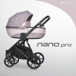 Riko Nano Pro - Wózek Głęboko-Spacerowy | zestaw 2w1 | PEARL PINK