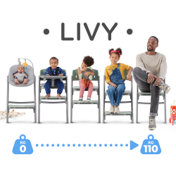 Kinderkraft Livy 3w1 - Krzesełko do karmienia | PINK