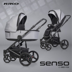 Riko Senso - Wózek Głęboko-Spacerowy | zestaw 2w1 | GREY FOX