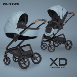 Riko XD Black Edition - Wózek Głęboko-Spacerowy | zestaw 2w1 | CRYSTAL BLUE