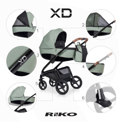 Riko XD Black Edition - Wózek Głęboko-Spacerowy | zestaw 2w1 | LAGOON